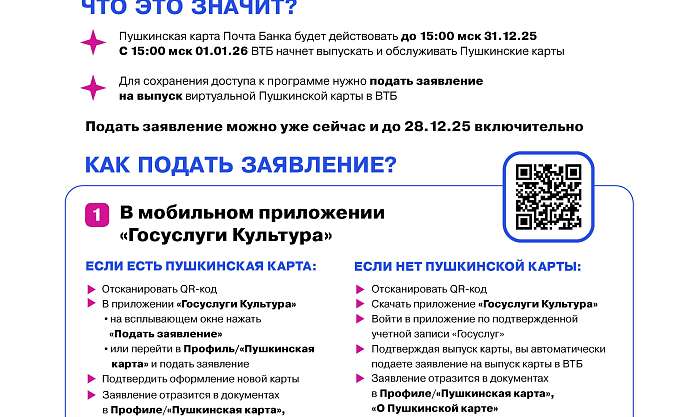 Пользователям "Пушкинских карт" напоминают о необходимости их перевыпуска 